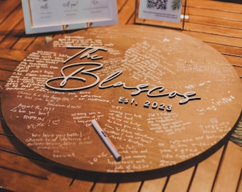 Personalized Wedding Guestbook Sign, Custom 3D Name Sign, Wooden Guest Book Alternative