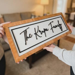Personalized Family Name Sign, Established Date Framed Wall Decor, Housewarming & Realtor Closing Gift