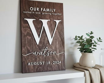 Family Name Wood Sign, Personalized Farmhouse Decor, Home Decor
