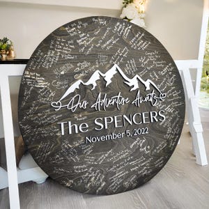 Libro degli ospiti - Cartello personalizzato per matrimonio in montagna - Libro degli ospiti per matrimonio estivo - Cartello in legno 3D per libro degli ospiti - Firma il nostro libro degli ospiti