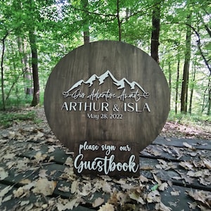 Guest Book - Custom Mountain Wedding Sign - Summer Wedding Guest Book - Wood 3D Guest Book Sign - Please Sign Our Guest Book