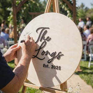 Personalized Wooden Wedding Guestbook Alternative Sign, Custom 3D Name Sign, Guest Book Signature Board image 5