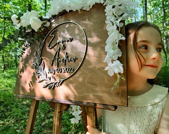 Custom Wedding Guest Book Decor, Layered Wood Wedding Sign or Guest Book Alternative , Wood Wedding Unique Guest Book for Custom Wedding
