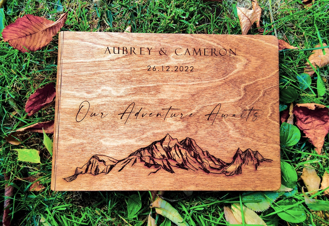 Wooden Wedding Guest Book Personalized Laser Engraved Etsy