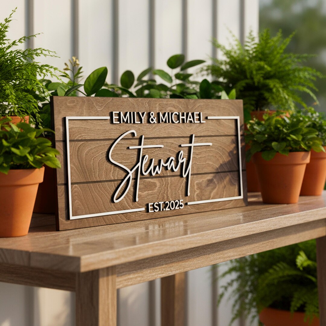 Personalized Family Name Wood Sign – Custom Anniversary Gift - Etsy
