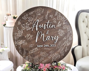 Guest Book Wedding - Guestbook Alternative - Wedding Guest Book - Personalized Newlywed Gift - Custom Last Name Sign - Wooden Wall Decor