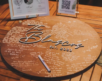 Personalized Wooden Wedding Guestbook Alternative Sign, Custom 3D Name Sign, Guest Book Signature Board