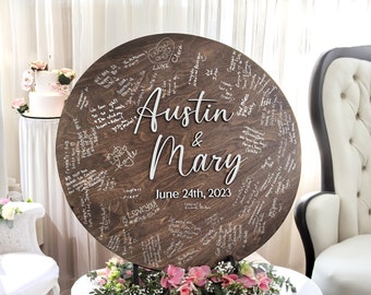 Custom Wedding Guest Book Sign - Layered Wood Wedding Sign or Guest Book Alternative - Family Name Wood Sign - Unique Guest Book for Wedding