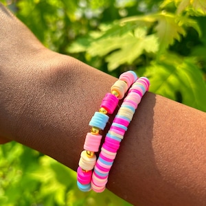 Cotton Candy Set - Preppy Clay Beaded Bracelet