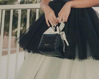 Krokoprägung Leder Mini Bucket Bag, Blaue Handtasche, Valentinstag Geschenk, Muttertagsgeschenk, Geschenk für sie, Party Clutch, Schwarze Clutch, Rote Handtasche