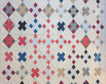 Plus Sign Quilt TOP, Large, Antique from Aspen