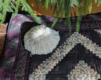 Miniature Quilt, Log Cabin, Sunshine and Shadows Pattern, 20 3/4" by 20 1/2"