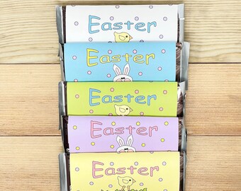 PRINTABLE Easter Candy Bar Wrapper &quot;Bunnies and Chicks&quot; (Printable Easter Treat Label for Kids!)