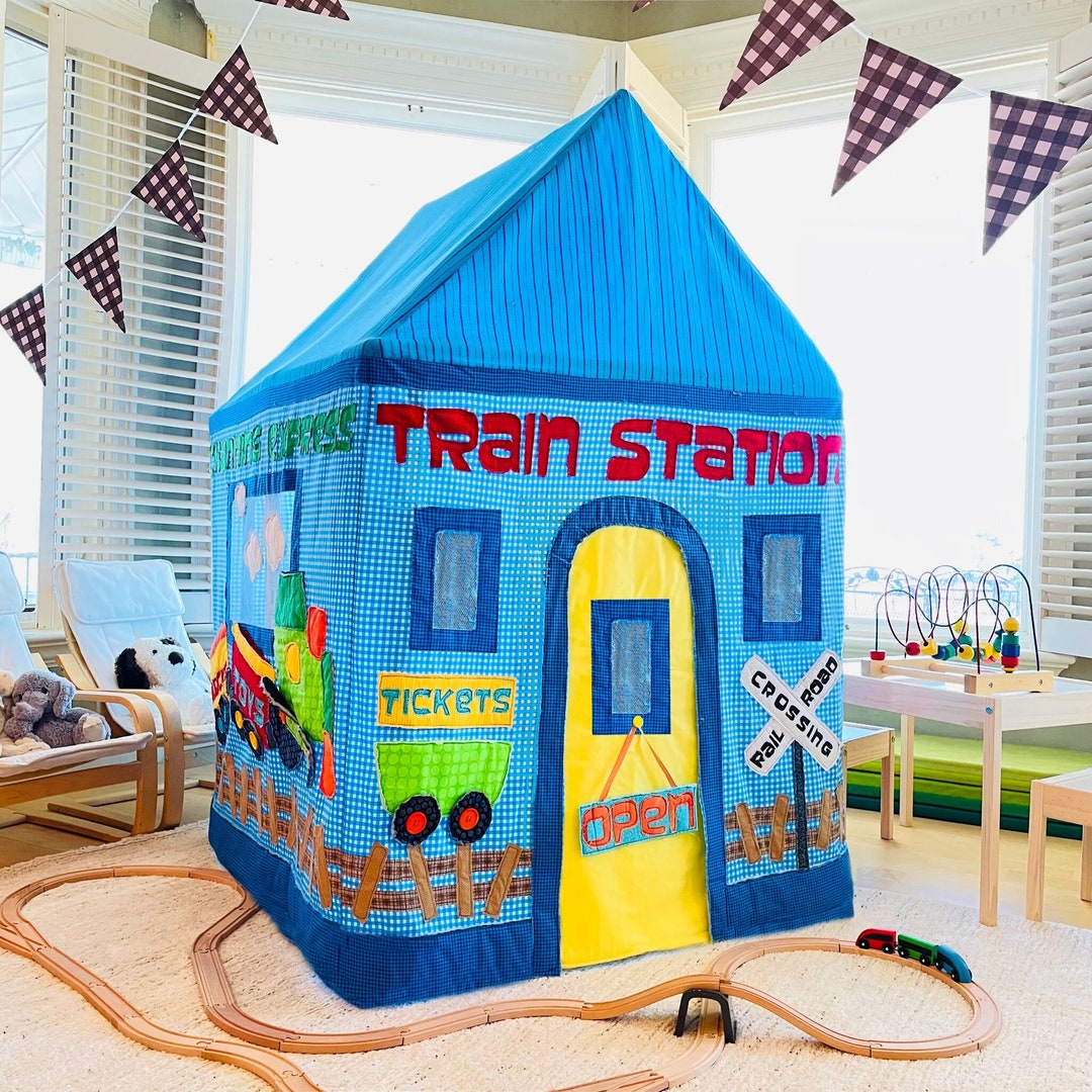 Playhouse Pattern train Station trains Playhouse Etsy