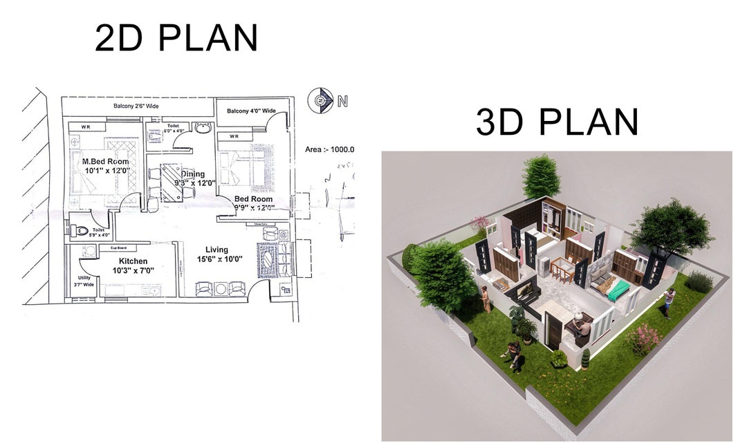 2d To 3d Floorplan Convert 2d To 3d Floorplan 3d Rendering Etsy