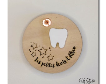 Wooden Milk Tooth Box, Customizable, Laser Engraved