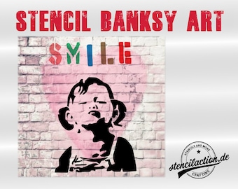 Schablone - Banksy "Smile Child" - DIN A4 oder A3 - Stencil Airbrush
