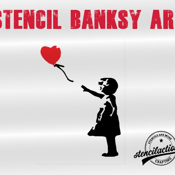 Schablone - Banksy Balloon Girl - DIN A4 / A3 Stencil Airbrush DIY Streetart Malerei Basteln Acrylfarbe