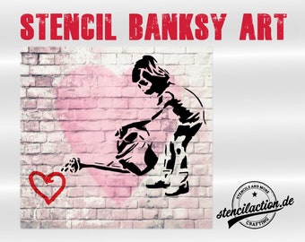 Schablone - Banksy Love Grow - Stencil DIN A4 / A3