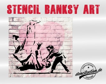 Schablone - Banksy "Judo Child" - DIN A4 / A3 - Stencil Airbrush DIY Streetart Malerei Basteln