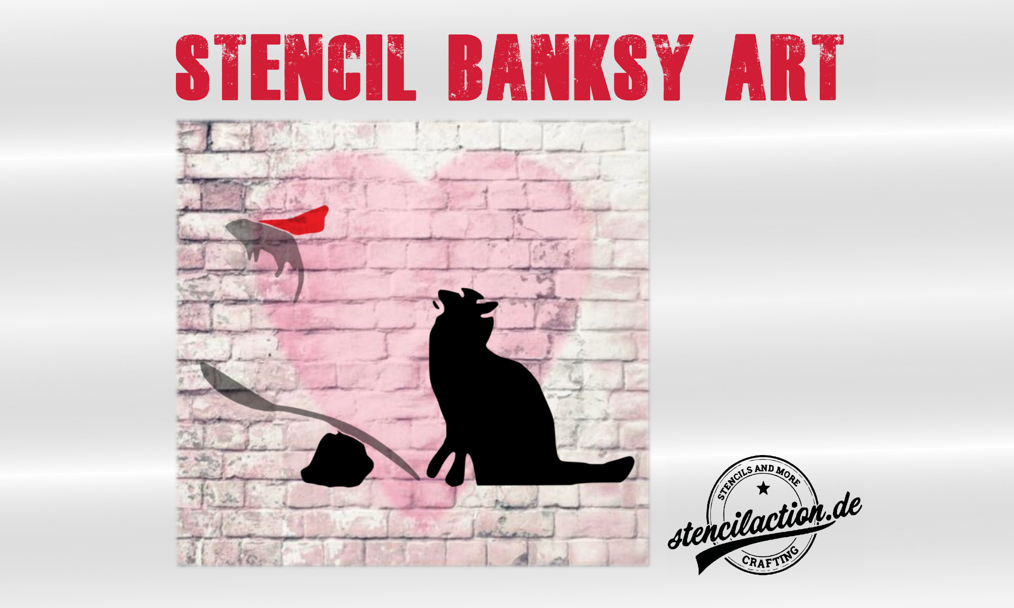 BANKSY Wandtattoo Katze & Ratte Streetart Wandsticker Graffiti Katz & Maus