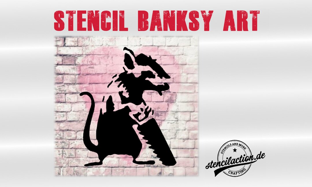 Stencil Banksy Rat Sawing Stencil DIN A4 / A3 DIY Craft Canvas Airbrush ...