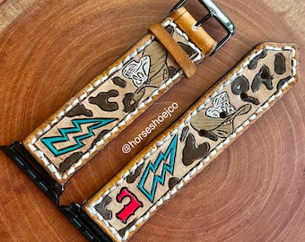 Tooled Leather Watch Band - Custom