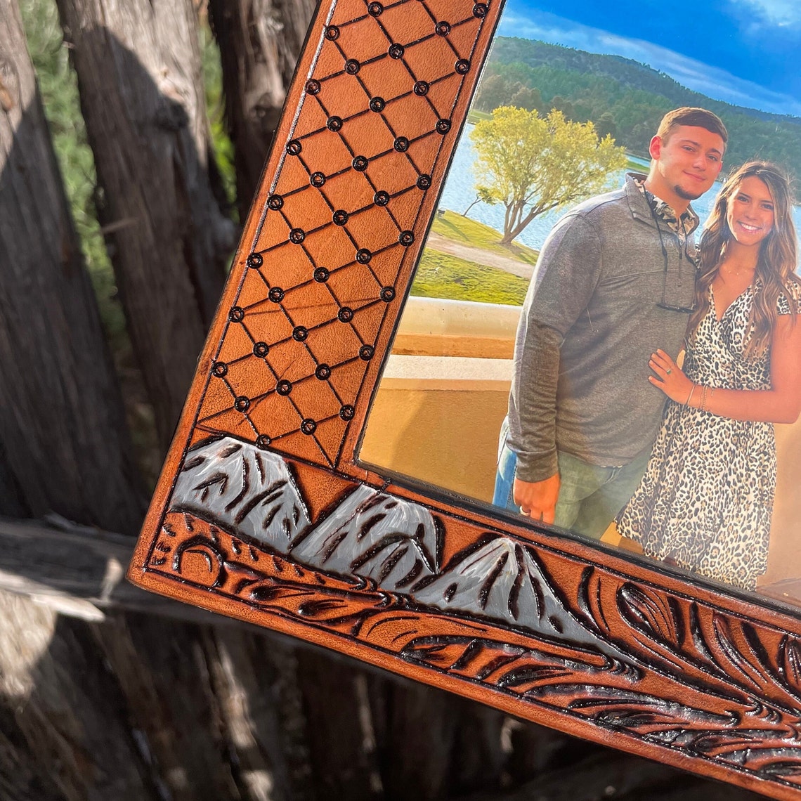 Custom Tooled Leather Picture Frame Etsy