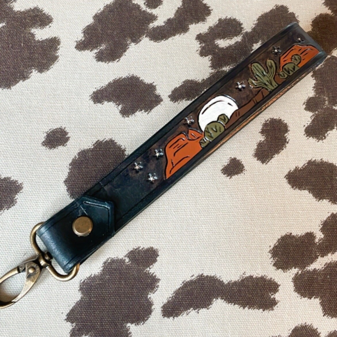 Thick Quality Key Fob 1/4 Leather Black , Brown , or Tan , Strong Key Ring  and Dog Hook / Bacsew UK 