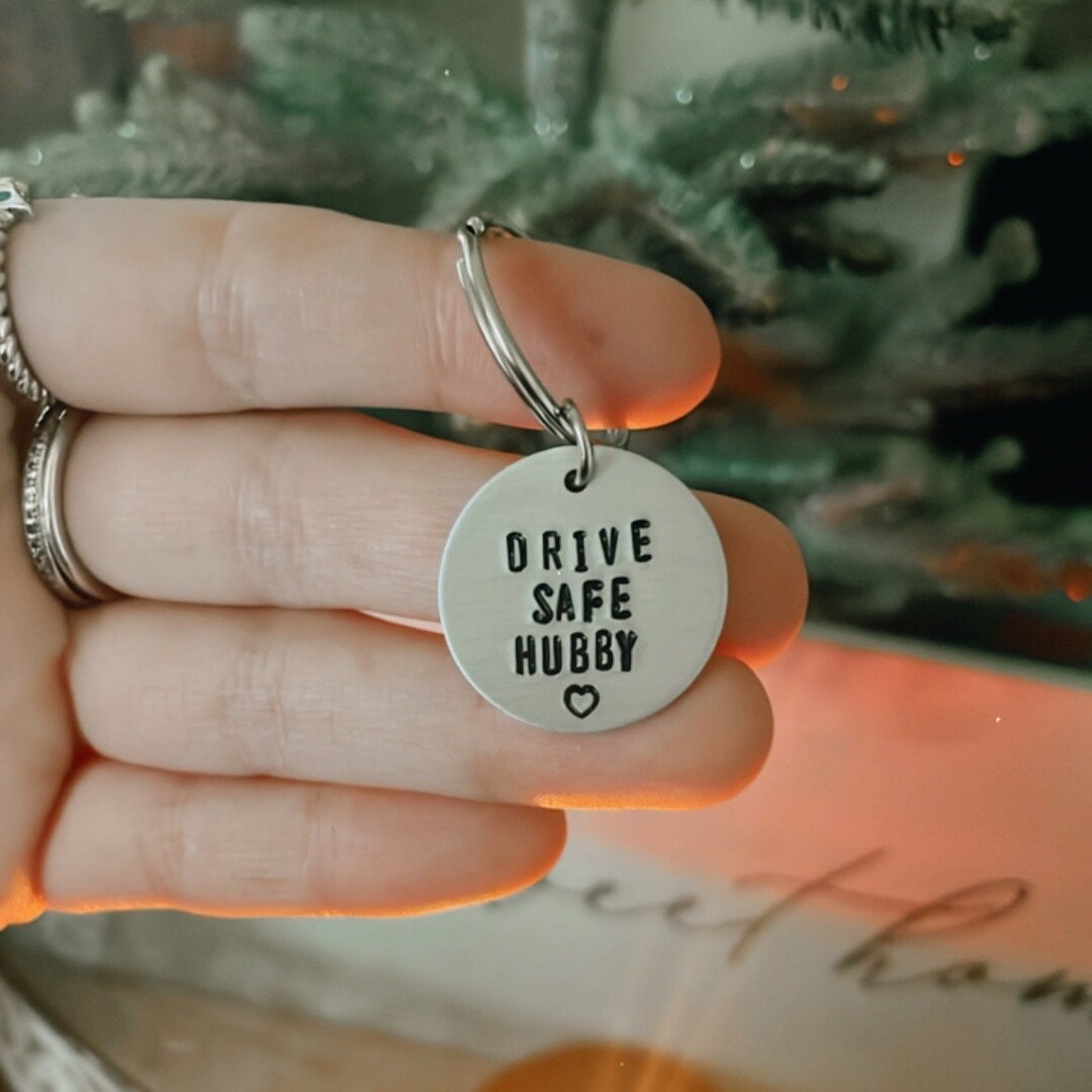 Keychain Custom Hand Stamped Metal Keychain Custom Keychain Etsy