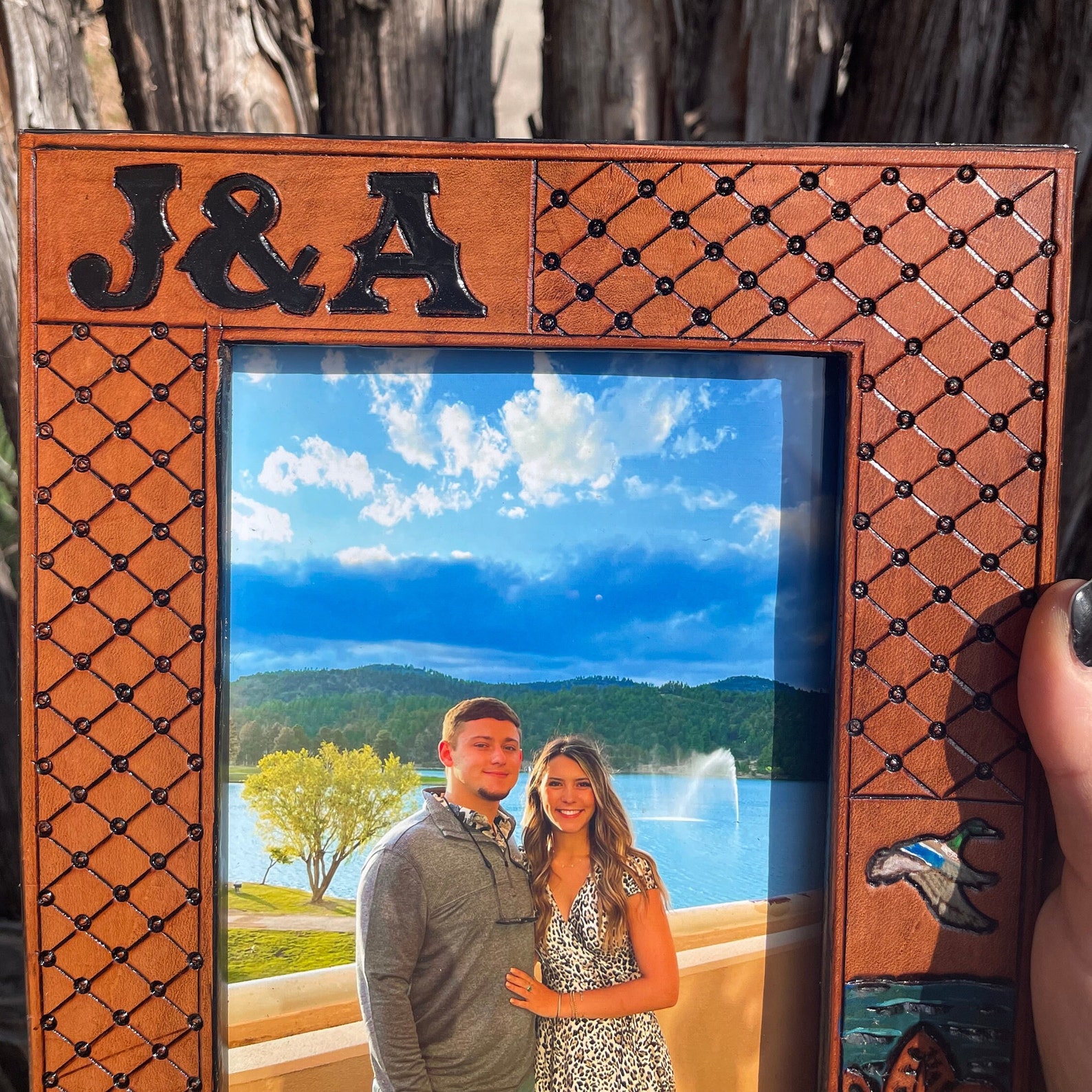 Custom Tooled Leather Picture Frame Etsy