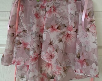 Assorted Large Child Floral Ballet Chiffon Wrap / Skirt with FREE BUNWRAP Lrg Child / Small Adult