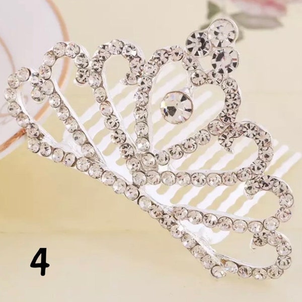 Assorted Crystal Tiara Comb, Wedding, Holly Communion Girls (Small)