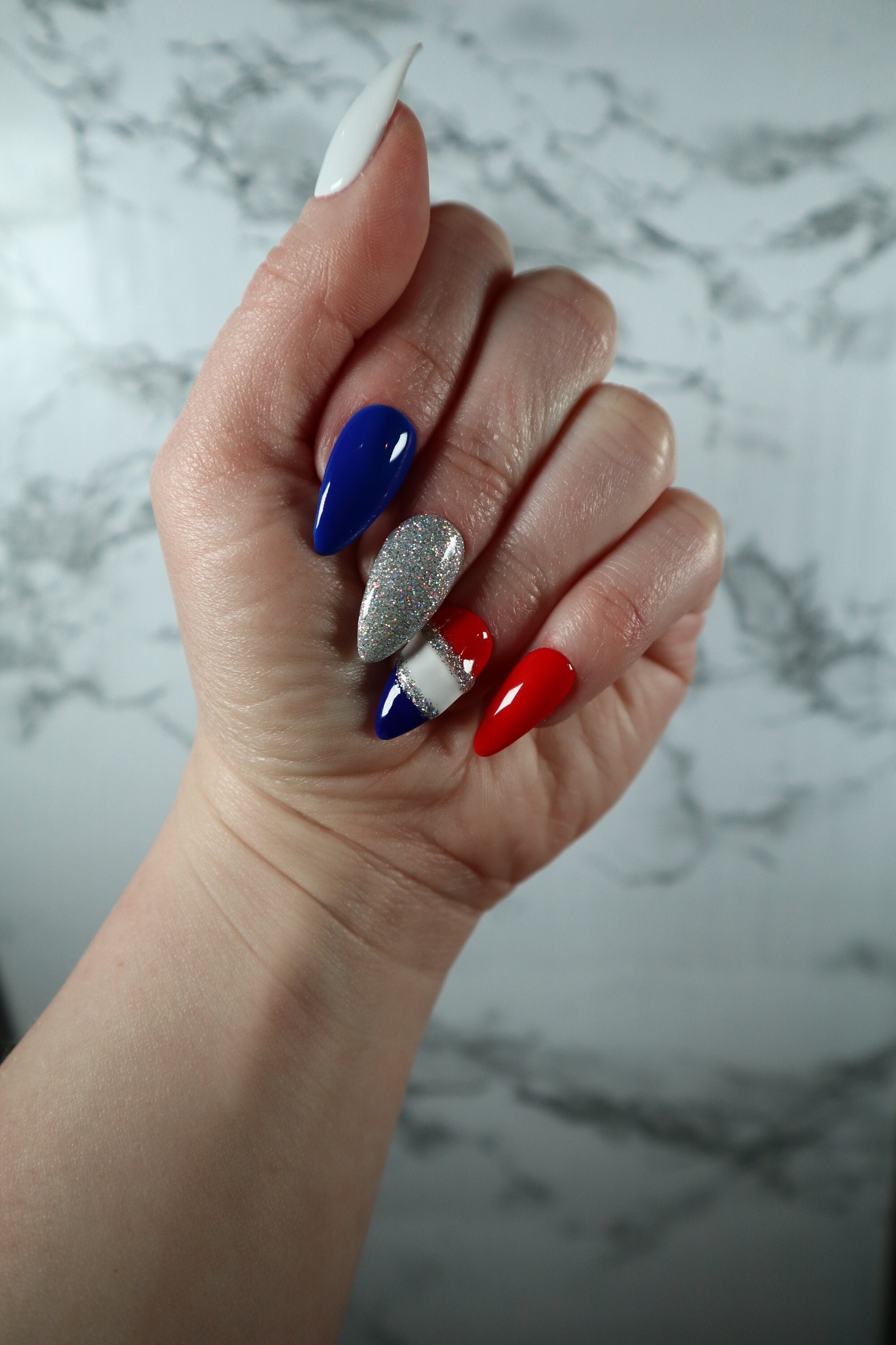 Red White & Blue Acrylic Nails | Tootie's Nailz - YouTube