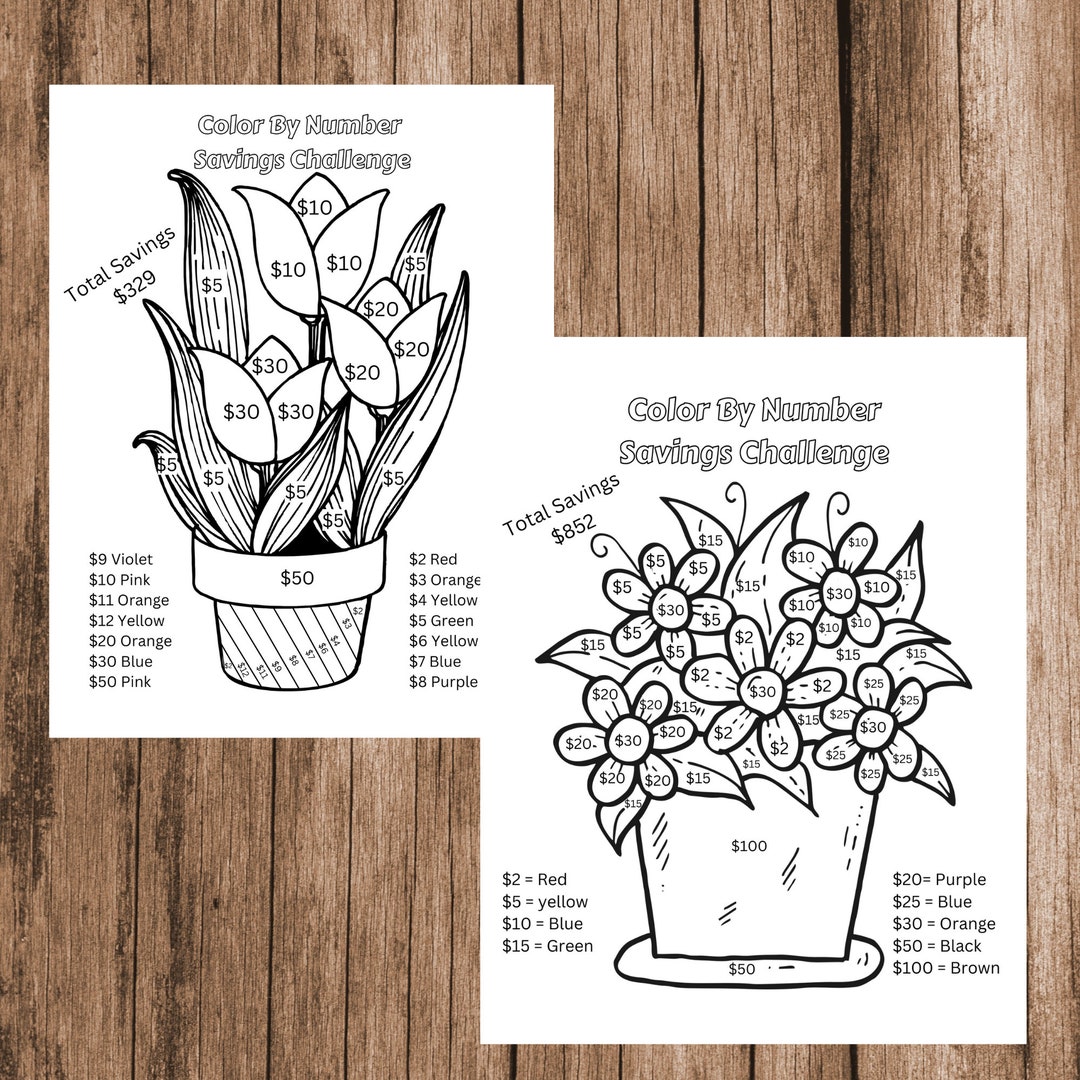 Savings Challenge | Printable | Savings Tracker | Color by Number - Etsy