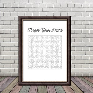 Bathroom Puzzle | Forgot Your Phone | Bathroom Wall Art | Maze