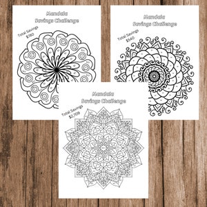 Savings Challenge | Printable | Savings Tracker | Mandala