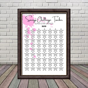 Savings Challenge | Printable | Savings Tracker | Super Star Savings