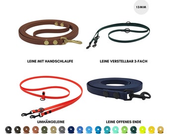 Biothane Hundeleine 13mm breit | Schleppleine | verstellbare Leine | Führleine | Umhängeleine | kleiner Hund