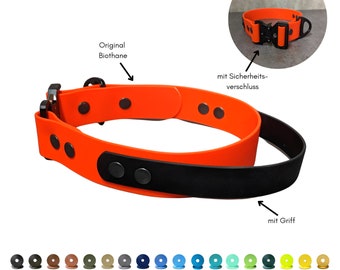 Tactical Biothane Dog Collar with Handle | with safety lock | Width 25mm | 38mm