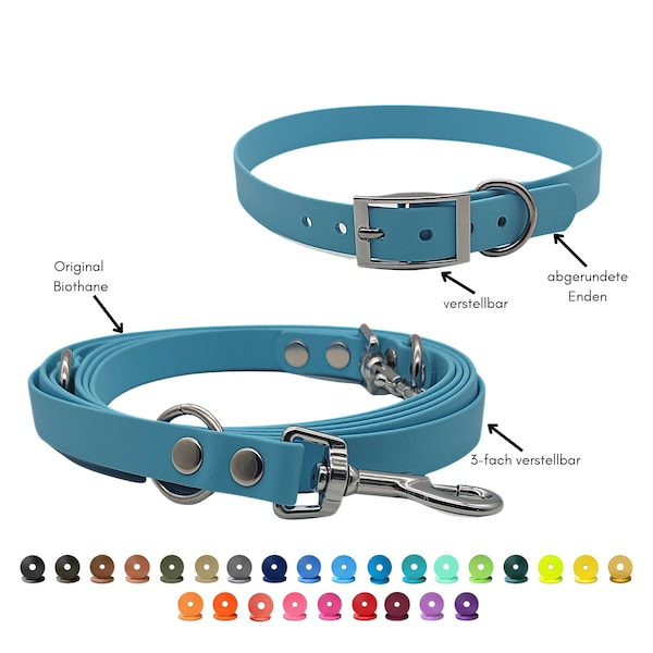 Biothane collar & leash set 19 mm | dog collar | Dog Leash | big dog | small dog | brown | more colors | Vegan