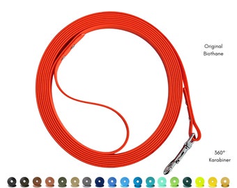 Biothane towing line width 13 & 19 mm | 3m | 5m | 7.5m | 10 meters | 15 m optionally with hand strap | in neon color | tracking line