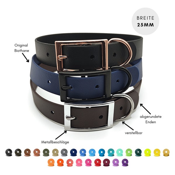 Biothane Dog Collar | width 25 mm | Pin Buckle | adjustable | double bar buckle