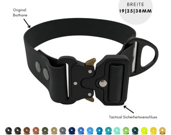 Tactical Biothane Hundehalsband | mit Sicherheitsverschluss | Breite: 19mm / 25mm / 38mm