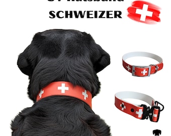 UV bedrucktes Biothane Halsband Schweizer - das Halsband für Sennenhunde