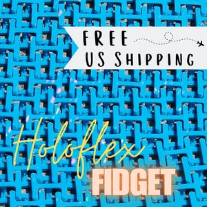 Holographic Blue Fidget Chainmail Sheet: 3D Printed Sensory Toy