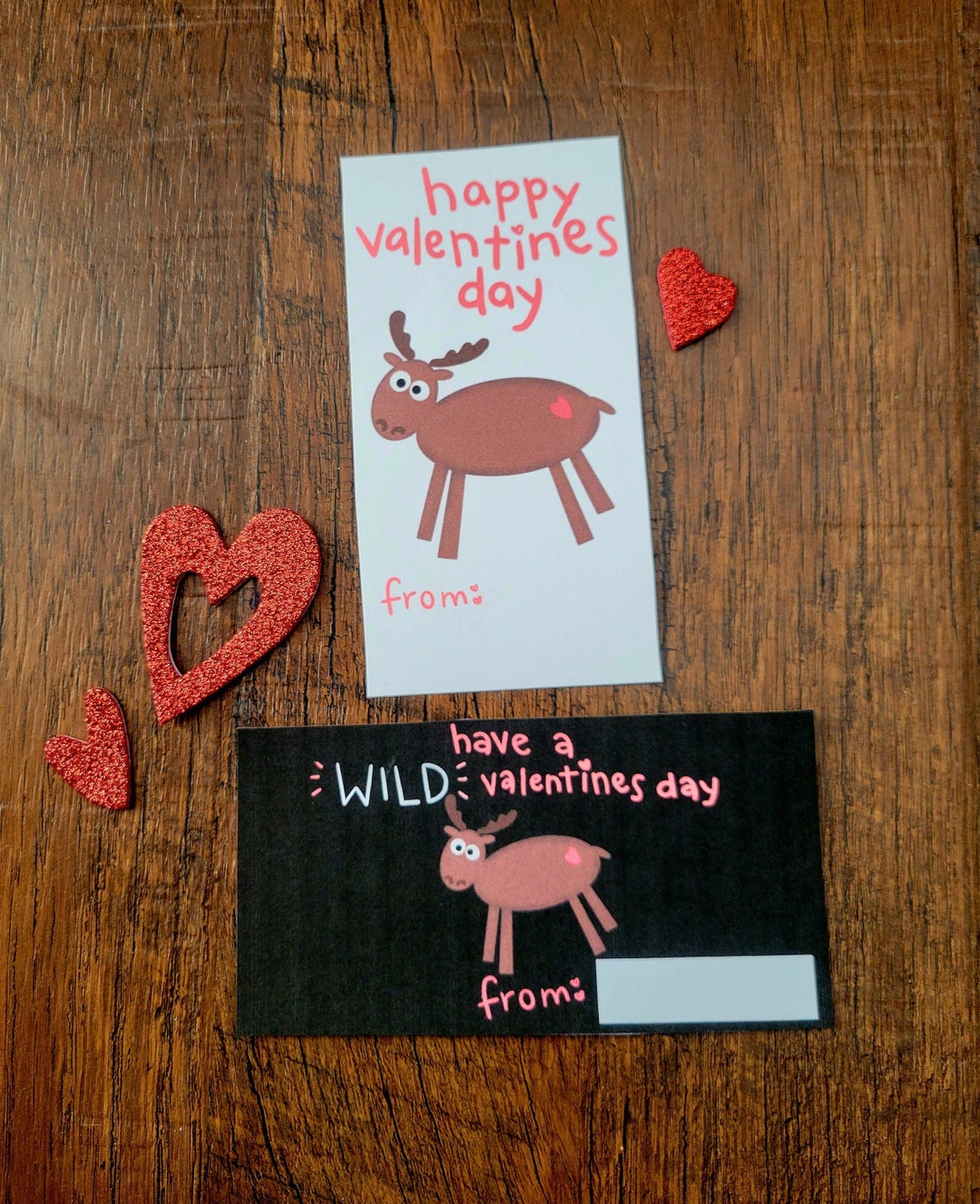 Printable PDF Moose Valentine Card 2 Designs - Etsy