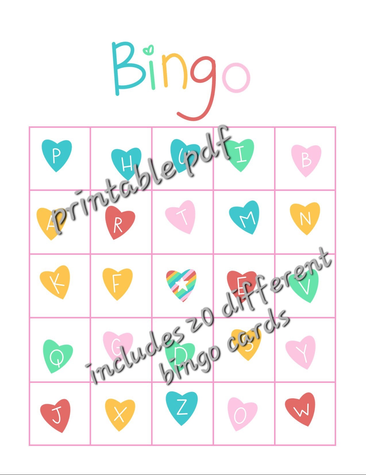 Printable Alphabet PDF Bingo Cards - Etsy