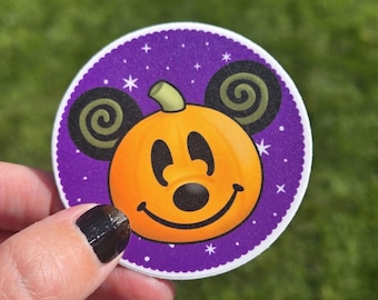 Halloween Pumpkin Mickey Sticker | Waterproof Disney Decal