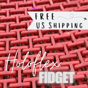 Solid Pink Holoflex Fidget 3D Printed Chainmail Sheet –Holographic Sensory Toy – Smooth Textured Fidget –Sparkly Stress Relief Gift ADHD
